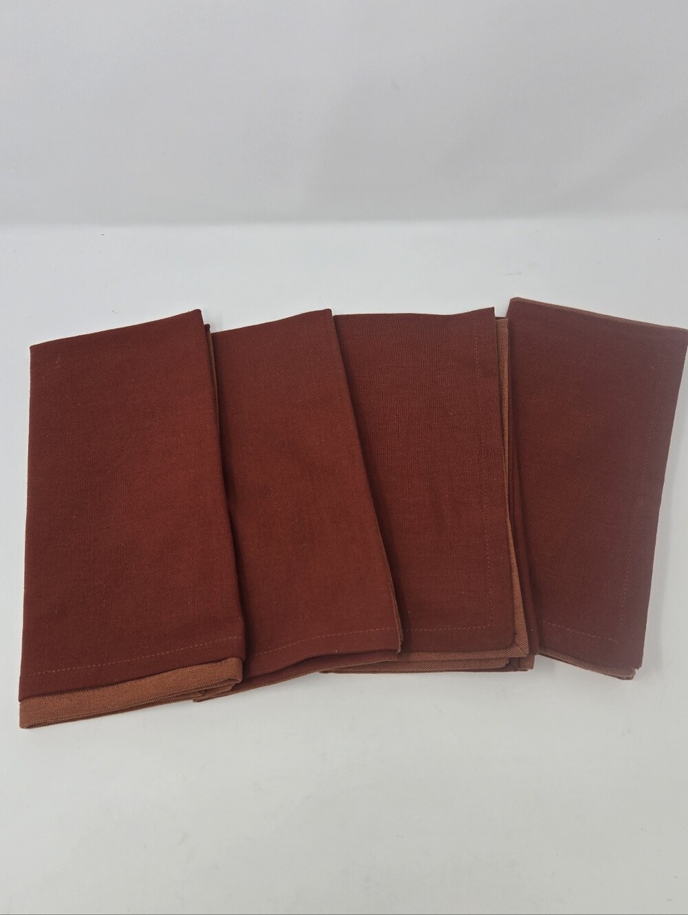 PIER 1 IMPORTS SET OF 4 100% COTTON NAPKINS LINENS THANKSGIVING FALL RUST ORANGE